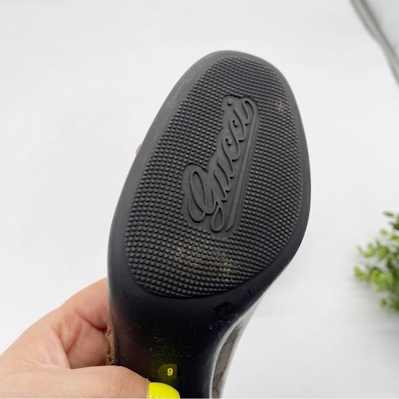 Gucci GG Crystal Canvas Bow Pumps Size 6 Classic - Picture 11 of 14